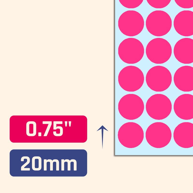 TownStix 2000 Pack, 3/4" Round Dot Stickers Circle Labels - Pink - Image 2